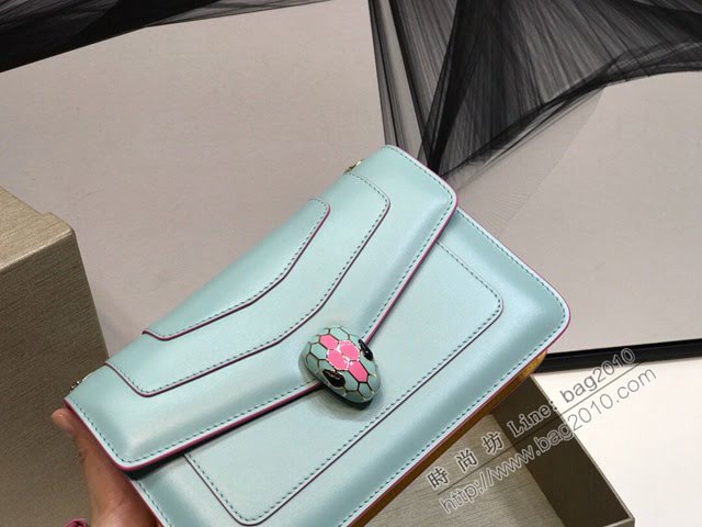 Bvlgari女包 寶格麗最新馬卡龍春夏限定色系單層蛇頭包 B39174 Bvlgari單肩斜挎包  fyd1487